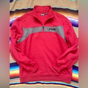 Ping golf 1/4 zip sweatshirt red mens size large
